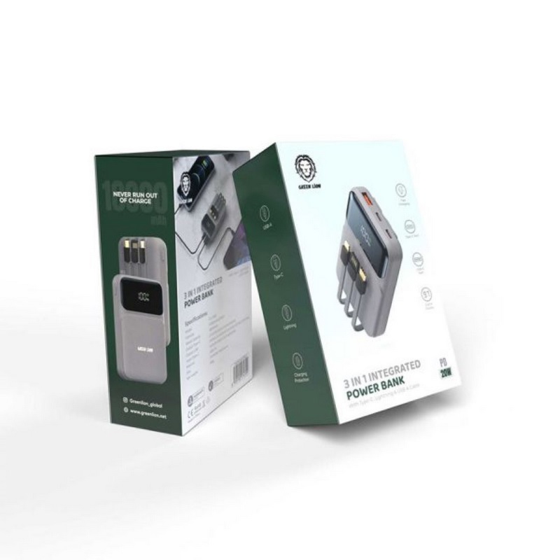 پاوربانک 10000 گرین لاین Integrated PD 20w 