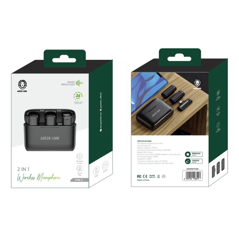 2 in 1 Wireless Microphone Type-C میکروفن یقه ای گرین لاین