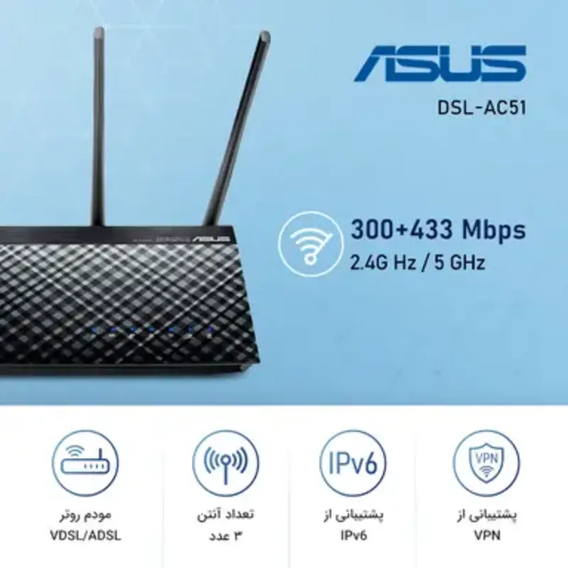مودم VDSL/ADSL ایسوس DSL-AC51 