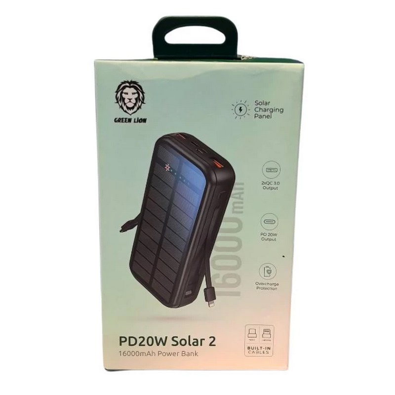 پاوربانک 16000 گرین لاین Solar 2 PD 20w