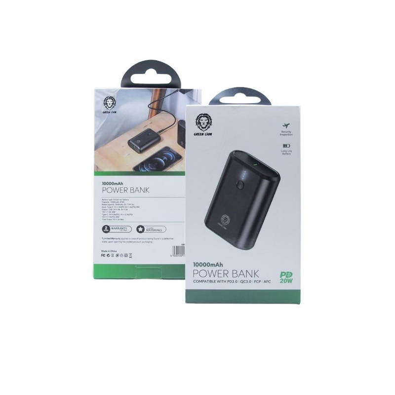 پاوربانک 10000 گرین لاین GNPB10KBK PD 20w
