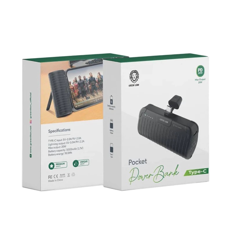پاوربانک 5000 گرین لاین Pocket-C PD 20w
