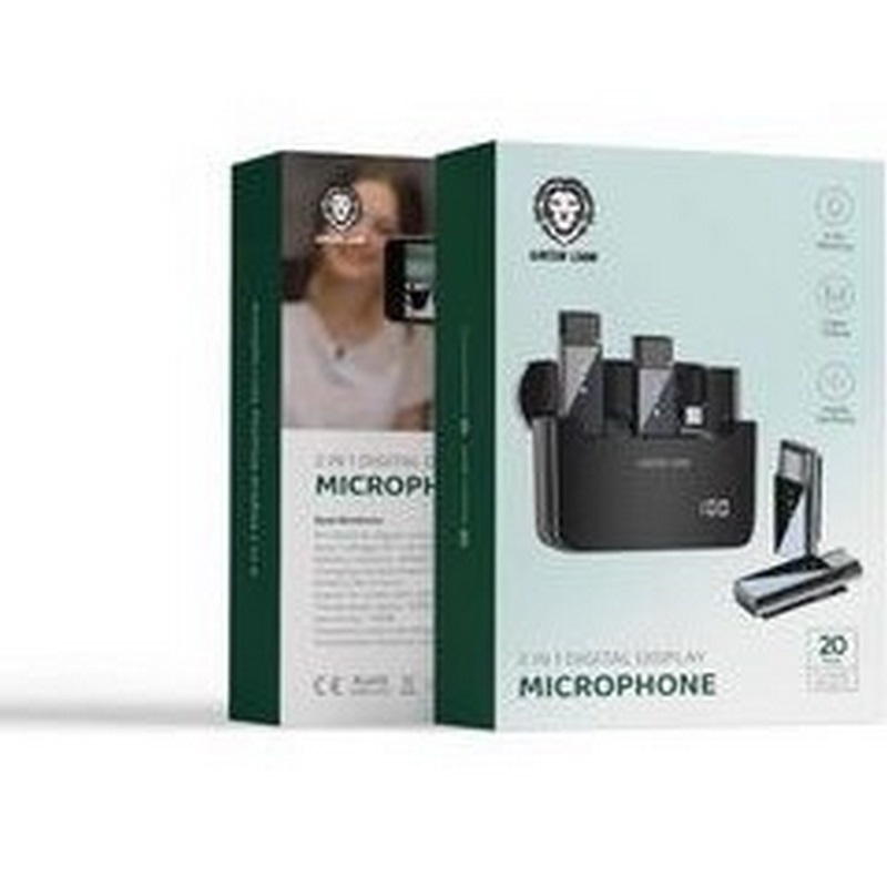 Green Lion 2 in 1 Digital Display Type-C میکروفن یقه ای 